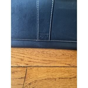 Coach Trifold Checkbook Wallet Black leather